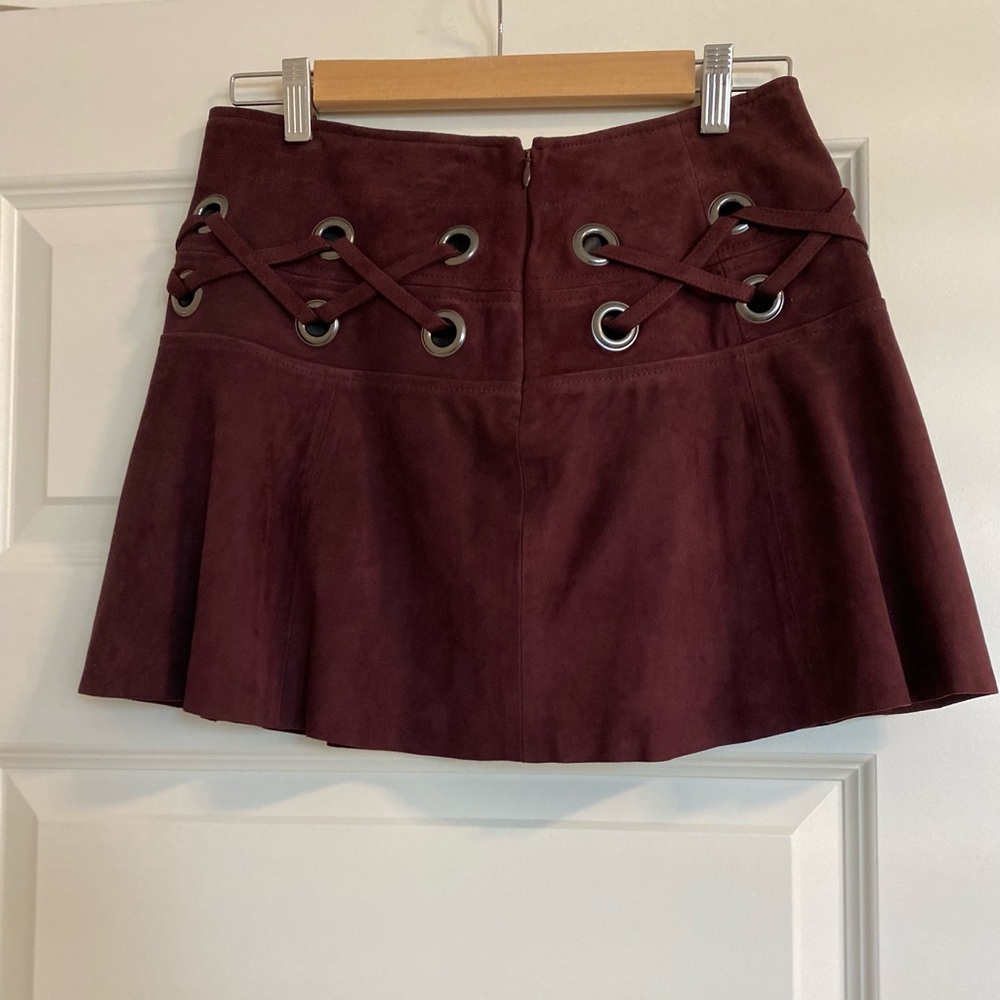 Leather swing skirt